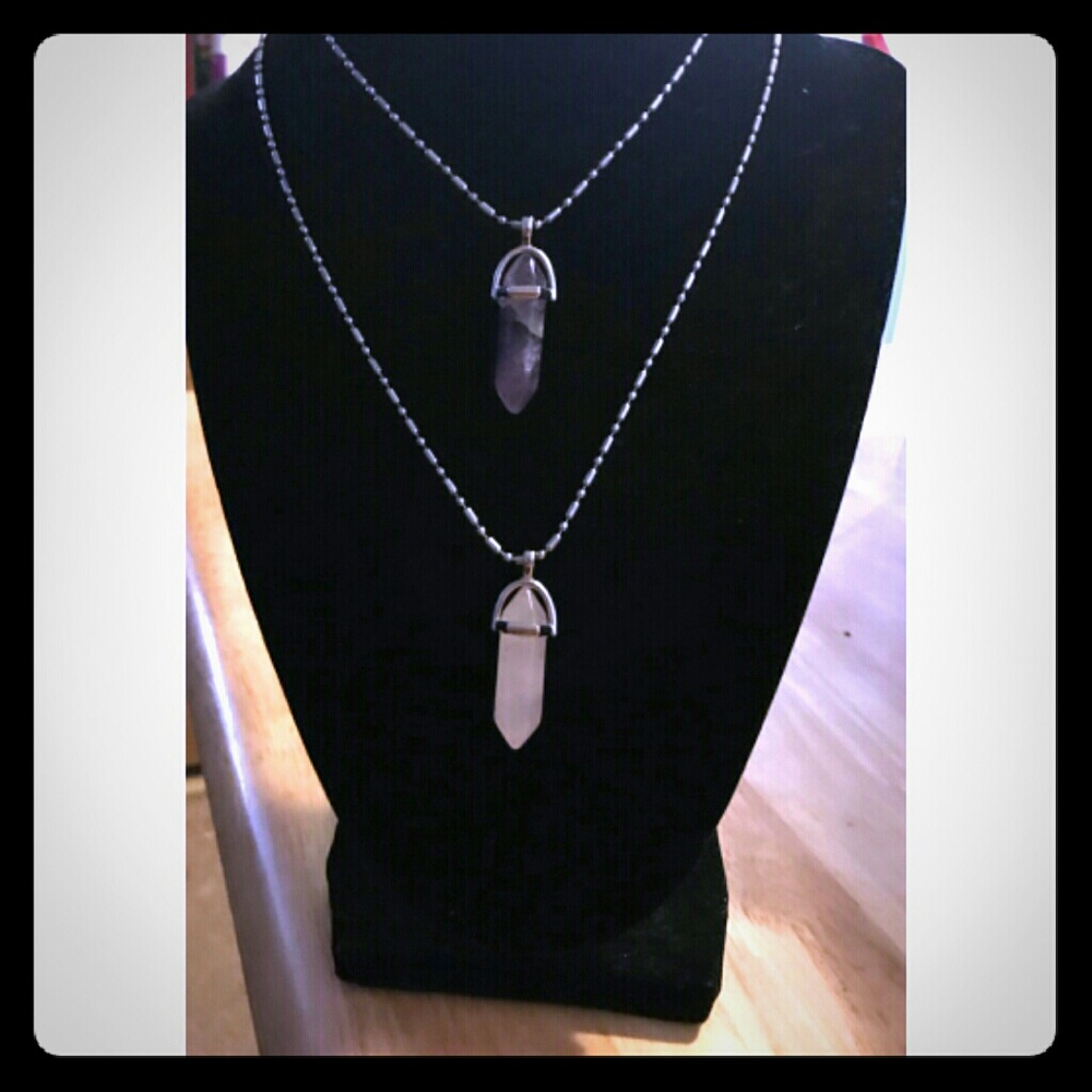 New! Lovely Amethyst Crystal Pendant Necklace